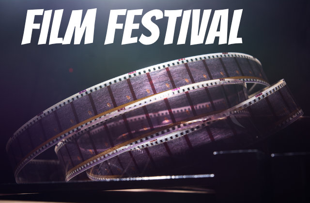 Film Festival title with film strip
